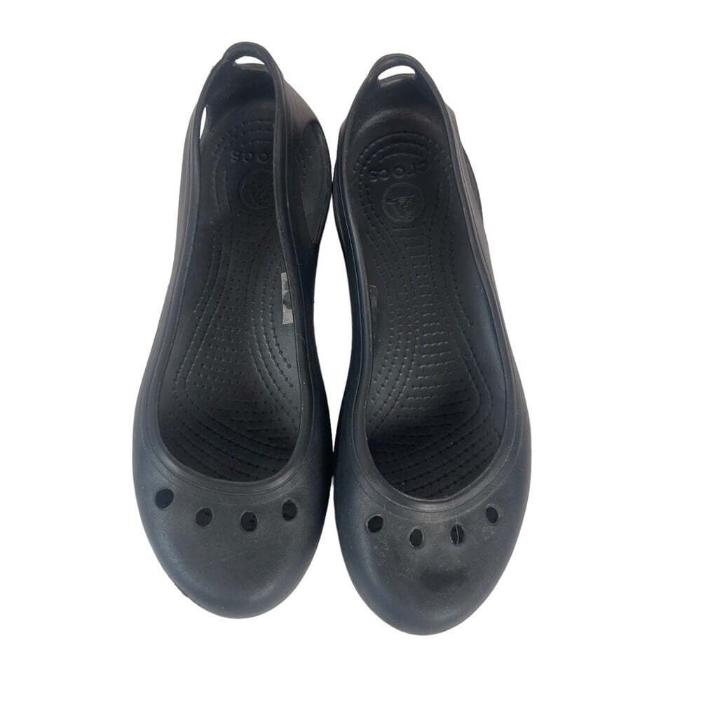 Crocs Kadee Malindi Black Ballet Flats Slip On Rubber Comfort Lightweight 7